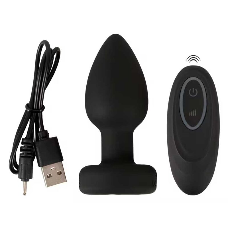 Dop Anal Vibrant RC Flashing - Silicon 7 Moduri de Vibratii si Lumini LED Colorate