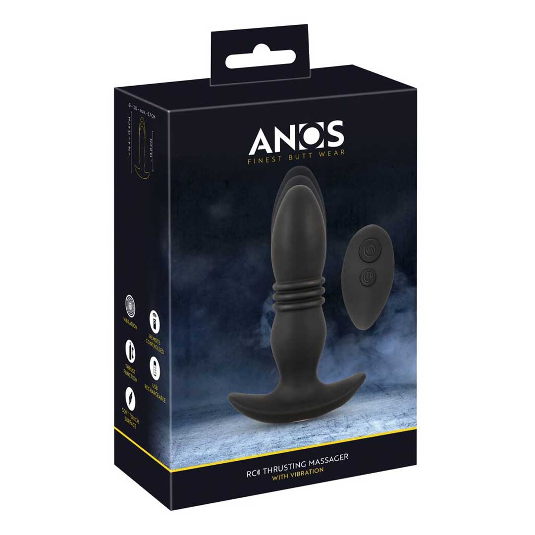 BUTT Plug RC Punctie - 10 Moduri de Vibratii Impingere Automata si Telecomanda