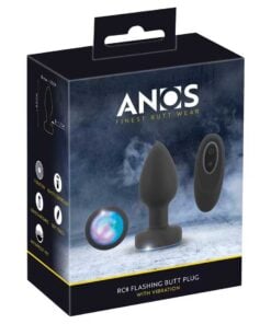 Dop Anal Vibrant RC Flashing - Silicon 7 Moduri de Vibratii si Lumini LED Colorate