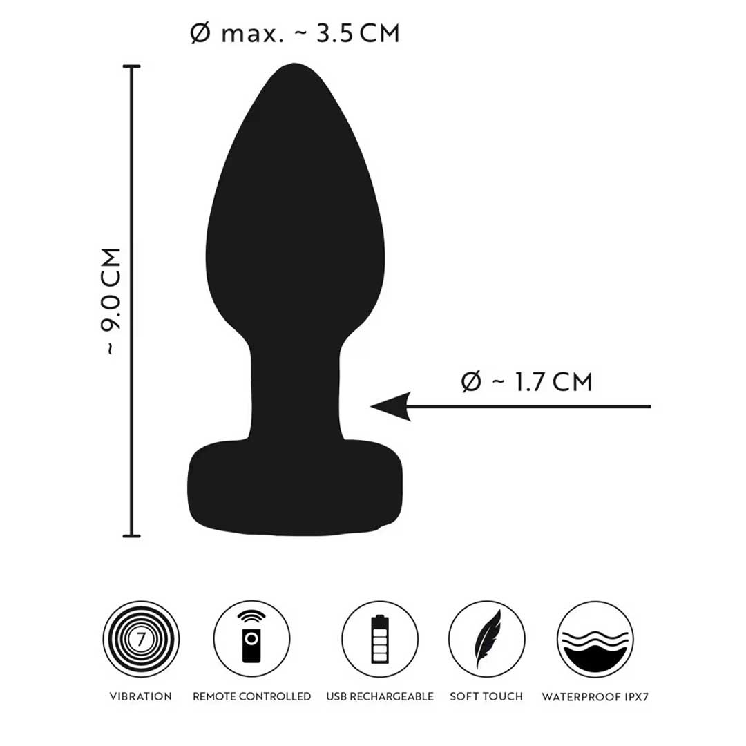Dop Anal Vibrant RC Flashing - Silicon 7 Moduri de Vibratii si Lumini LED Colorate