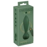 BUTT Plug RC Luxurious Emerald Love - 10 Moduri Vibratii Telecomanda si Detalii Aurii