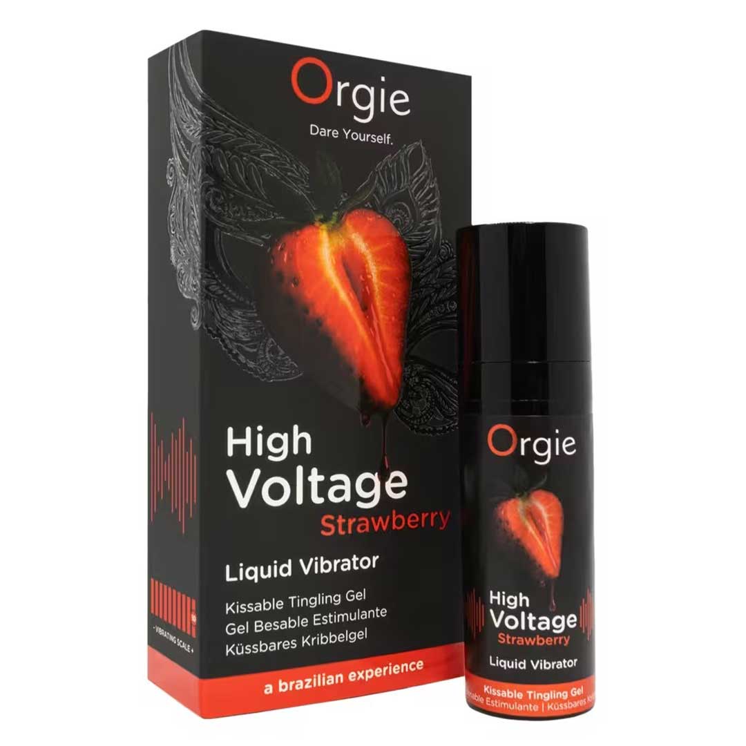 Gel Stimulator High Voltage Strawberry - Vibratii Lichide 10-10 si Gust Capsuni
