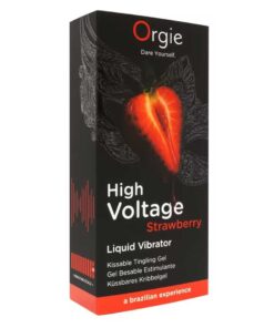 Gel Stimulator High Voltage Strawberry - Vibratii Lichide 10-10 si Gust Capsuni