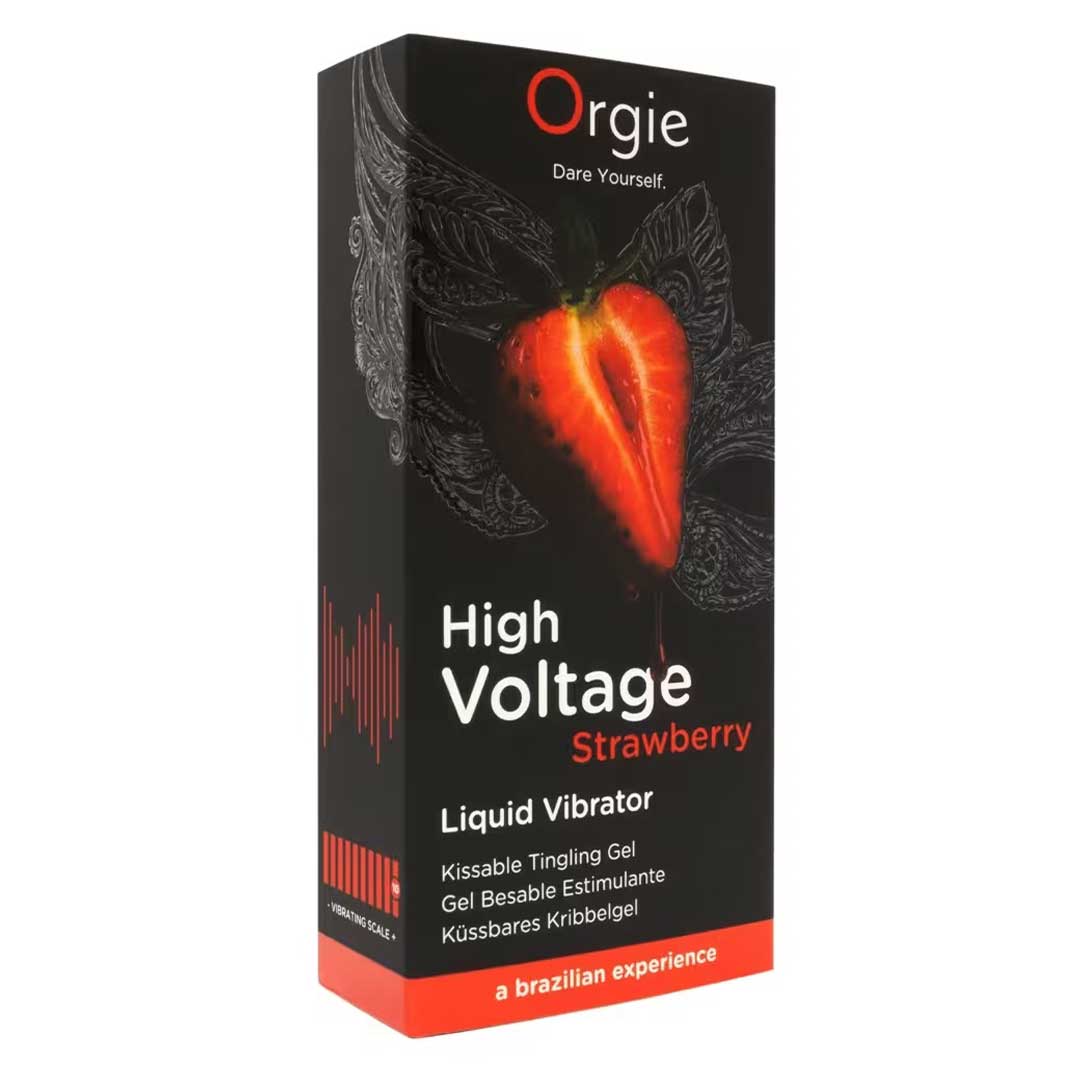 Gel Stimulator High Voltage Strawberry - Vibratii Lichide 10-10 si Gust Capsuni