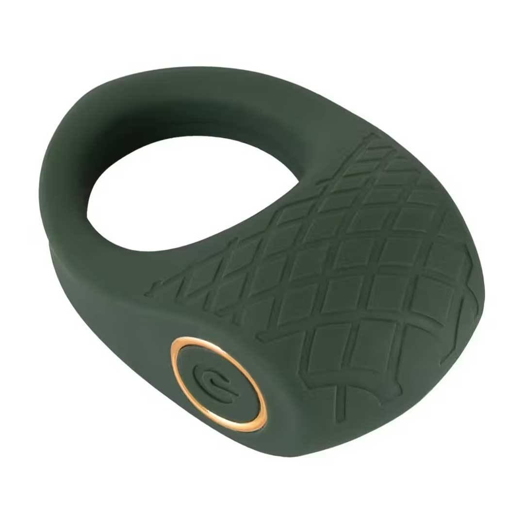 Inel Penis Vibrant Emerald Love - Stimulare Duala 10 Moduri de Vibratii si Design Diamant