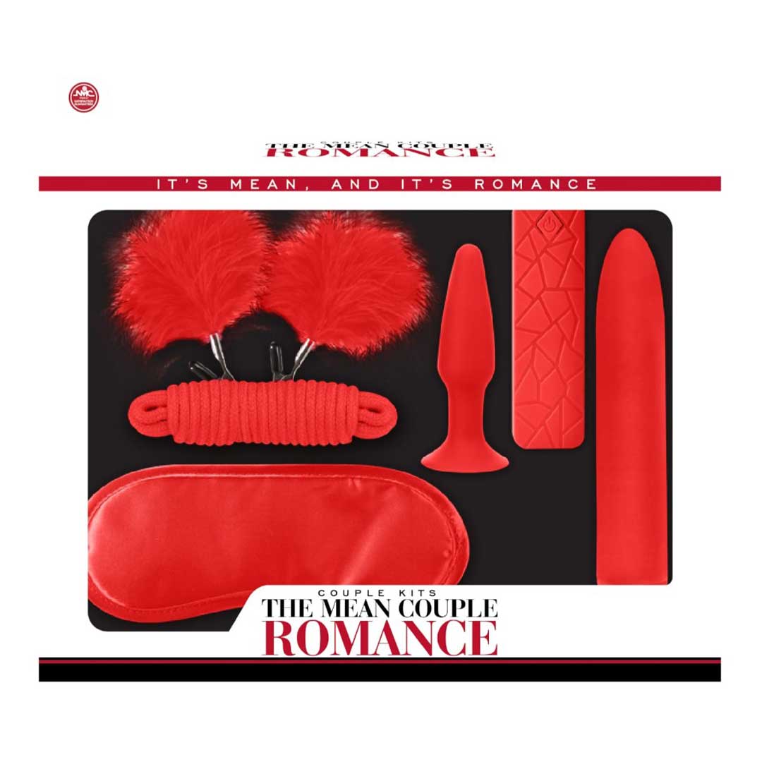 Kit Cadou Cuplu Romance Red - 6 Piese Vibrator 10 Moduri de Vibrati si Joc de Control si Senzatii