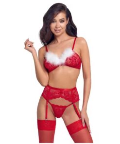 Set Lenjerie Cottelli X-Mas - Sutien Portjartier si Dantela Rosie