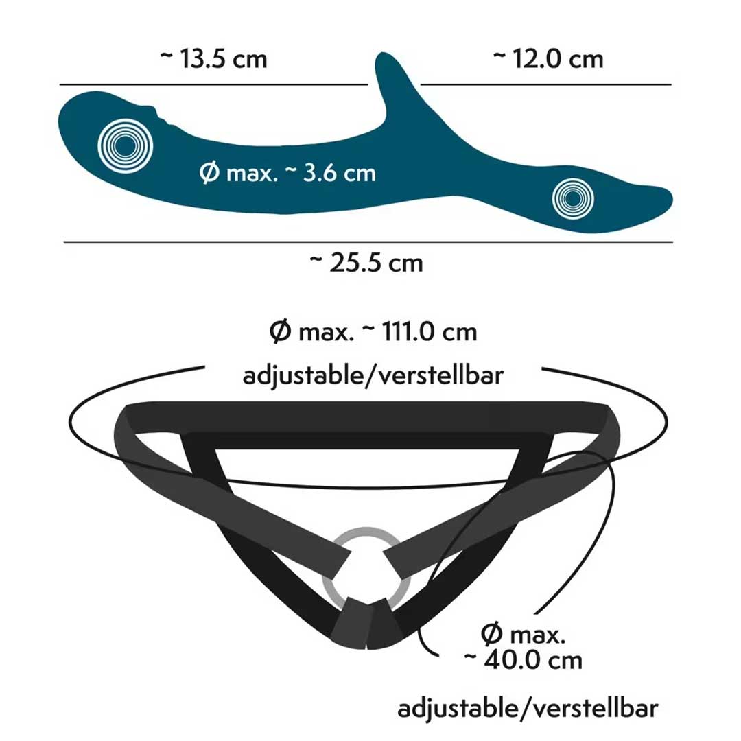 Set Strap-On Vibrant You2Toys - 2 Motoare 7 Moduri de Vibratii si Placere Duala