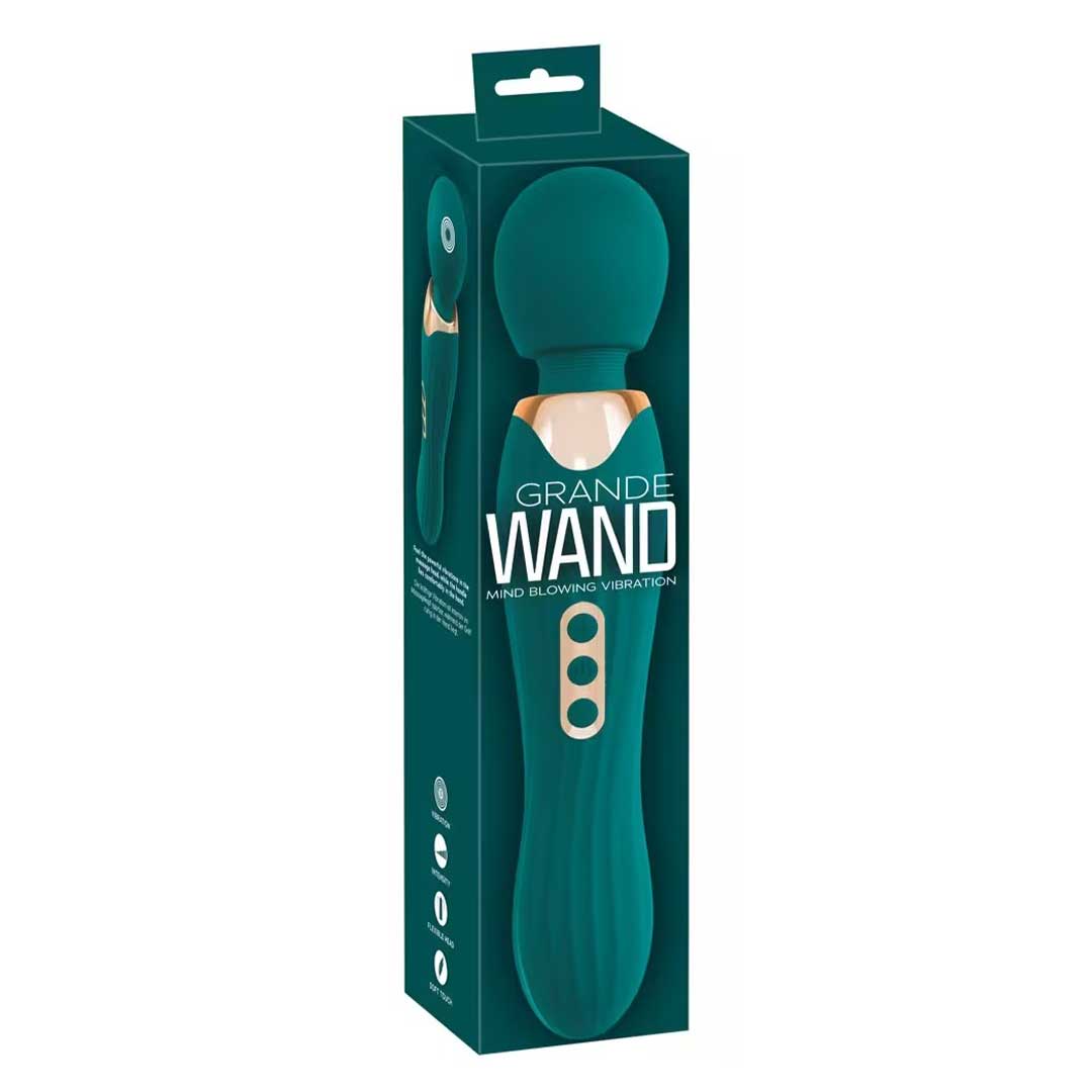 Vibrator Masaj Grande Wand - 35 Variatii Cap Flexibil si Silicon Catifelat