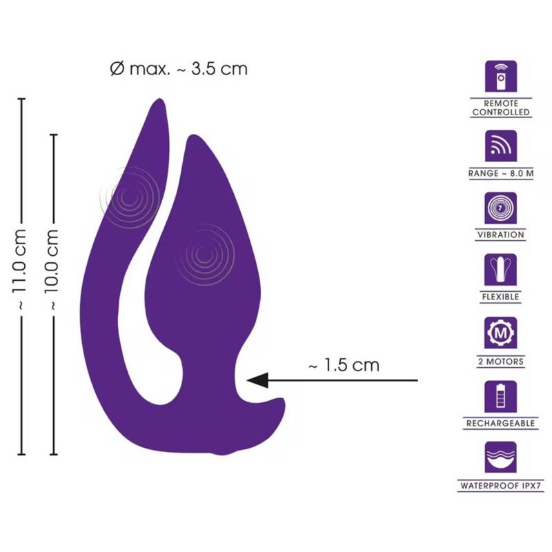 Vibrator Chiloți 2in1 Sweet Smile - Control Remote Plug si Plăcere Duală