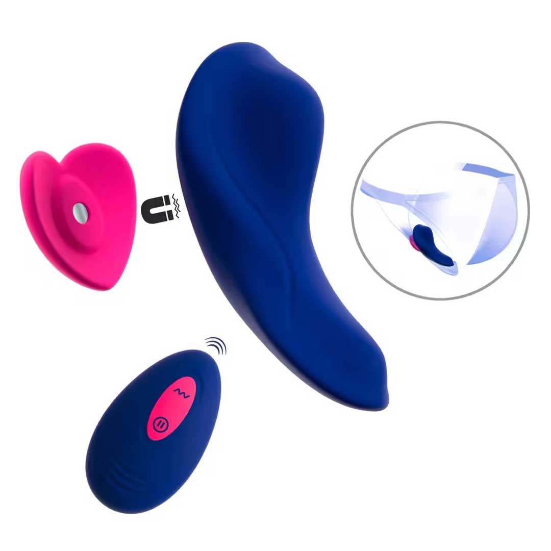 Vibrator Chiloti Sweet Smile Magnetic - Prindere Inima 9 Moduri de Vibratii si Telecomanda