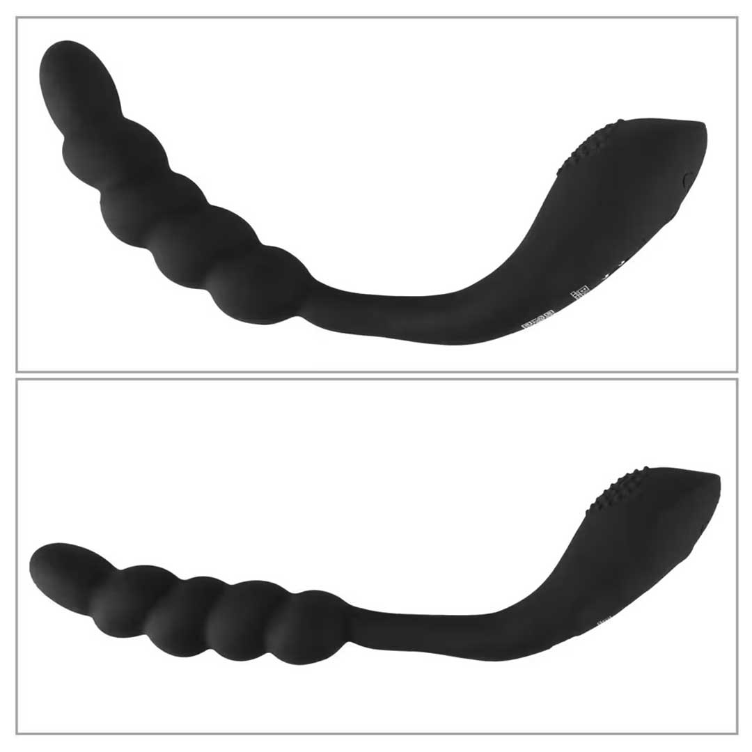 Vibrator Dual Flexibil Negru Catifelat - 2 x 10 Moduri de Vibratii si Silicon Catifelat