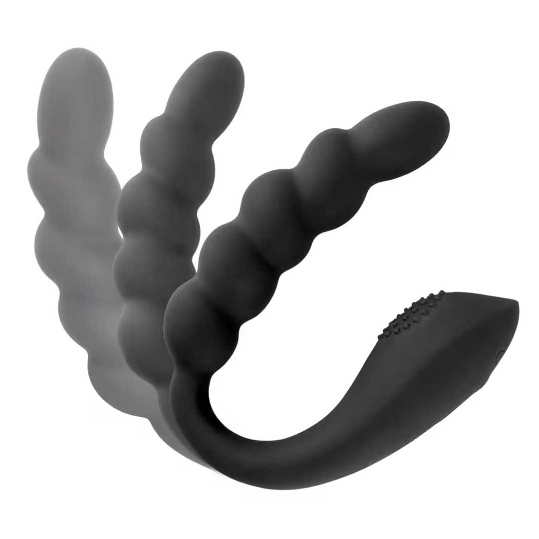 Vibrator Dual Flexibil Negru Catifelat - 2 x 10 Moduri de Vibratii si Silicon Catifelat