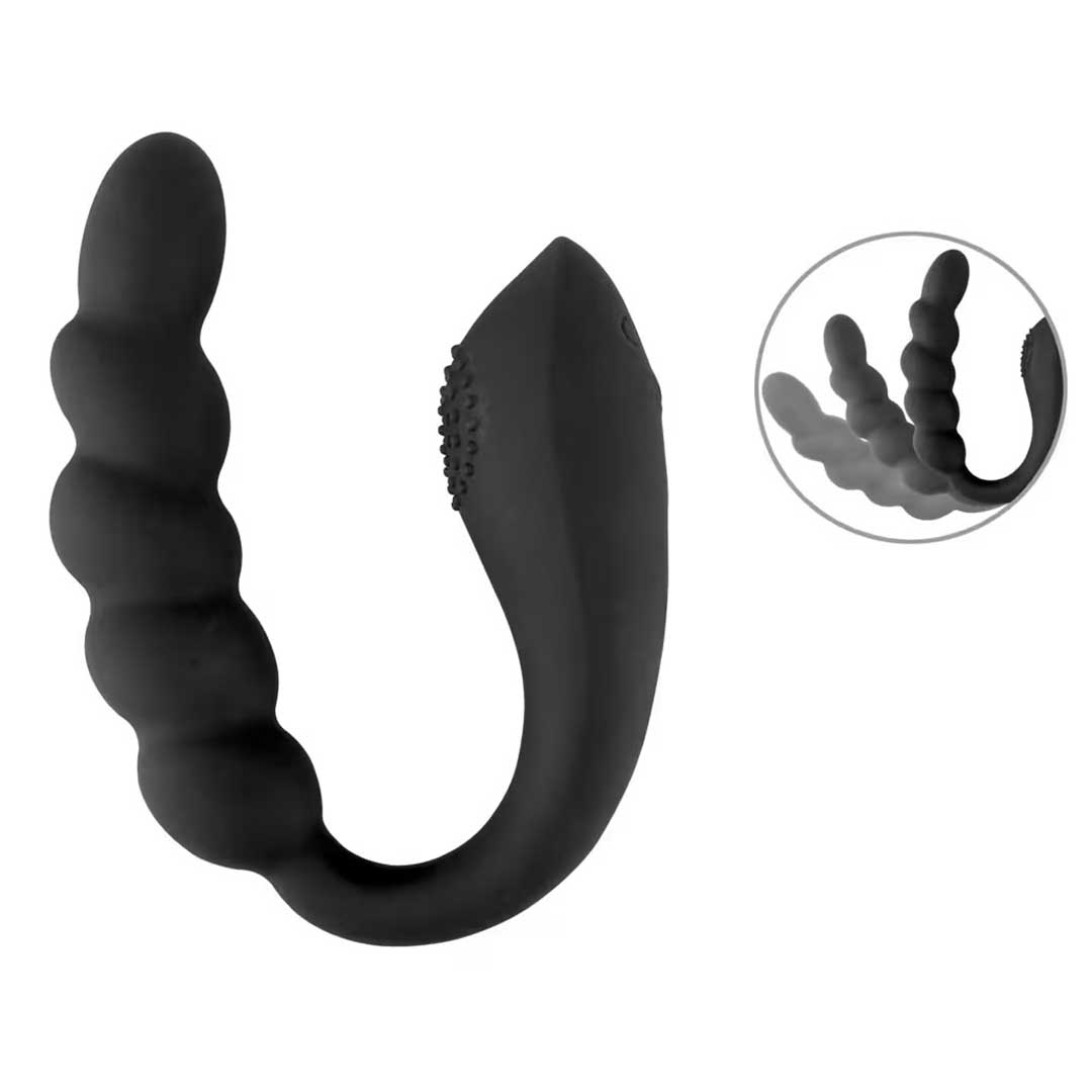 Vibrator Dual Flexibil Negru Catifelat - 2 x 10 Moduri de Vibratii si Silicon Catifelat