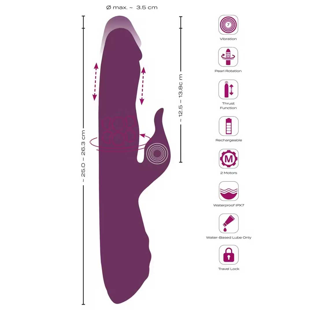 Vibrator Rabbit Javida - 3 Functii Dinamice Rotire Margele si Impingere