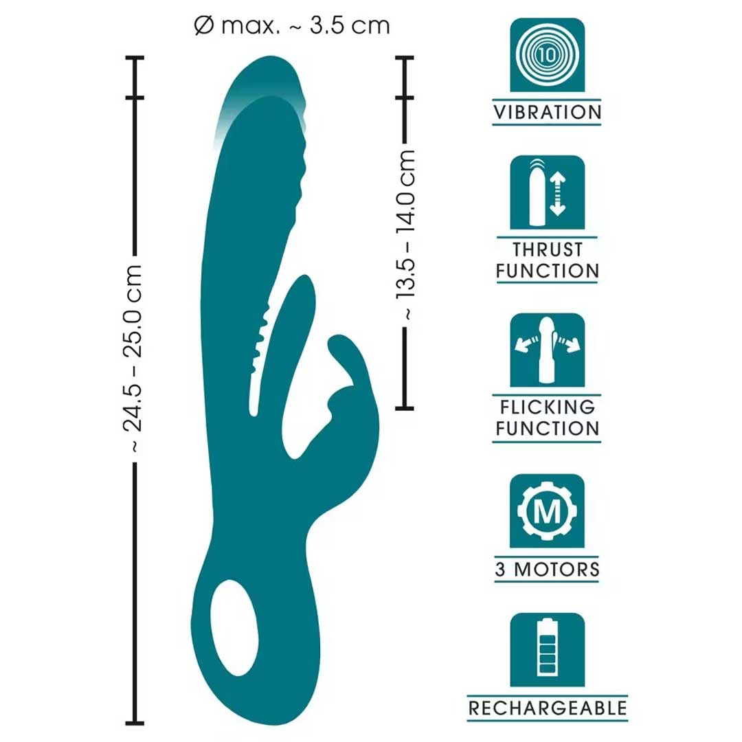 Vibrator Rabbit Sweet Smile - Impingere Limba Oscilanta si 3 Motoare Separate