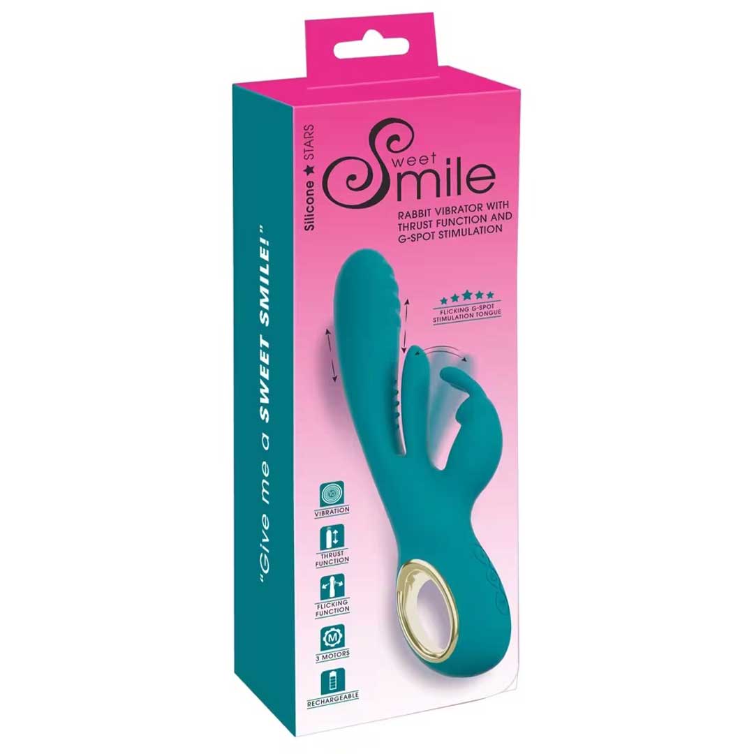 Vibrator Rabbit Sweet Smile - Impingere Limba Oscilanta si 3 Motoare Separate