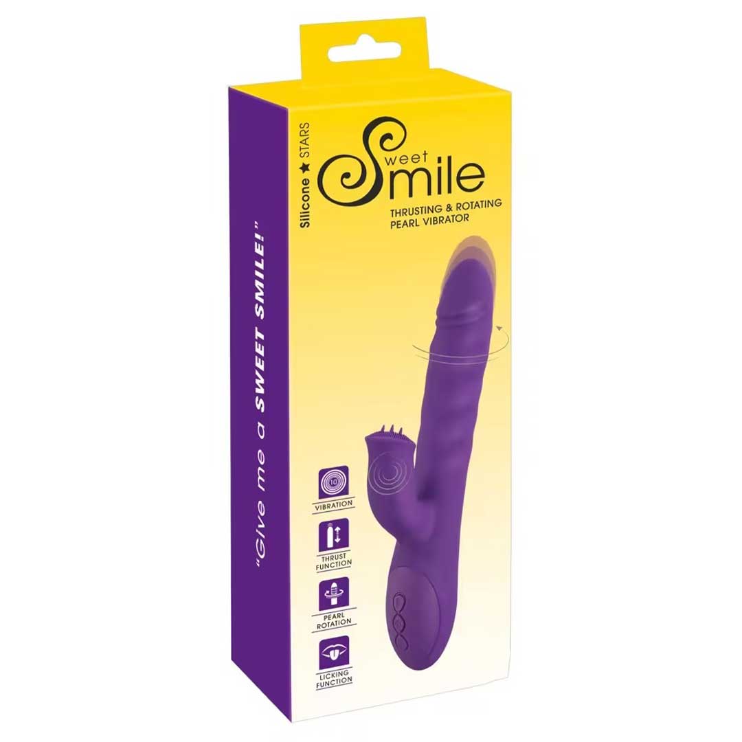 Vibrator Rabbit Sweet Smile - 3 Functii Dinamice Rotire Vibratii si Impingere