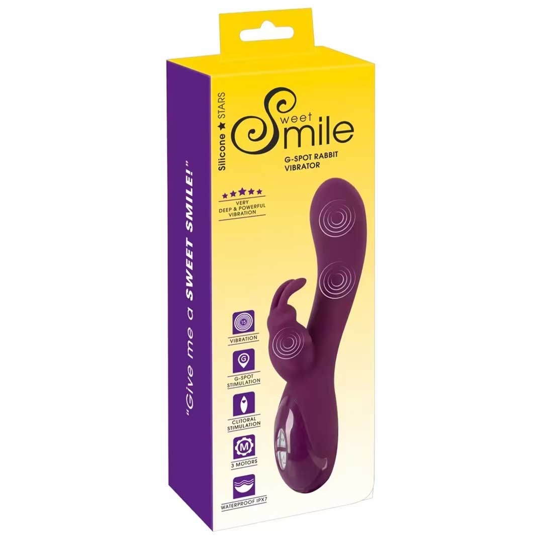 Vibrator Rabbit Vibe Sweet Smile - 3 Motoare 15 Moduri si Stimulare Tripla