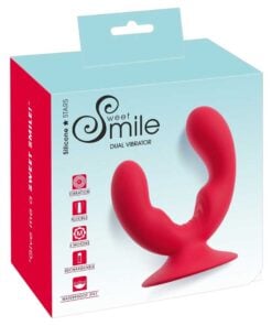 Vibrator Dublu Sweet Smile - 9 Moduri de Vibratii Stimulare Anal Vaginala si Ventuza Puternica