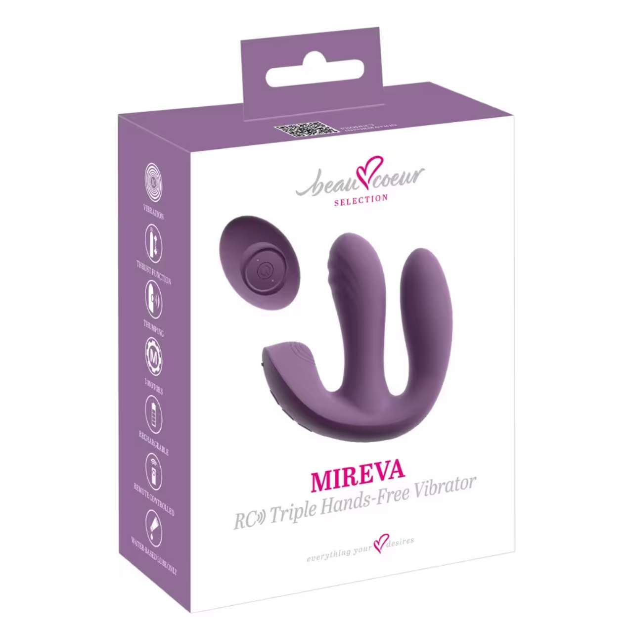 Vibrator Triplu Mireva RC - 3 Functii Mecanice 3 Motoare si Stimulare Vagin Clitoris Anus