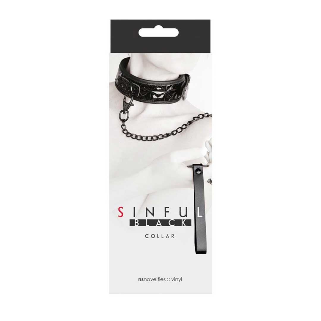Zgarda Sinful Collar Black - Vinil Neopren Confort si Eliberare Rapida