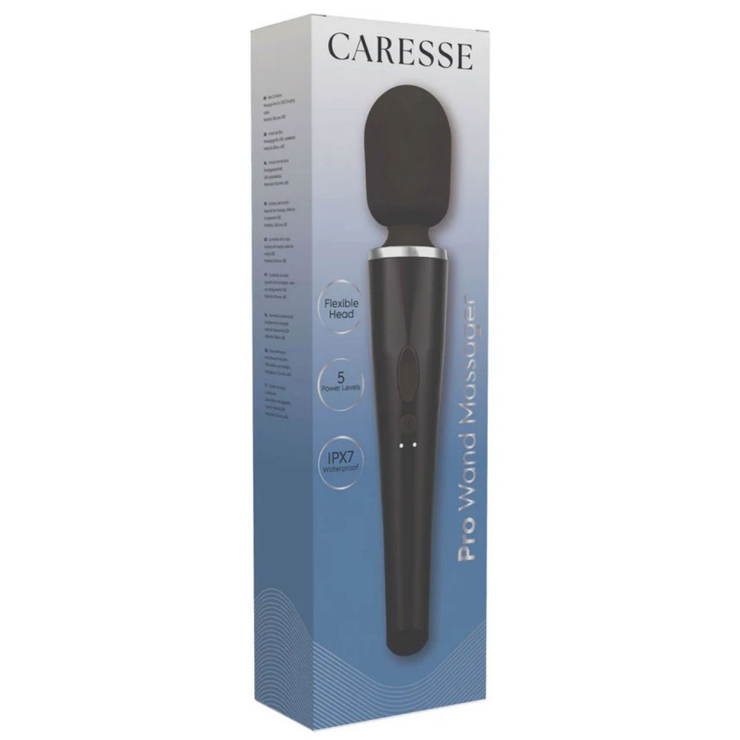 Negru Vibrator Caresse Pro Wand