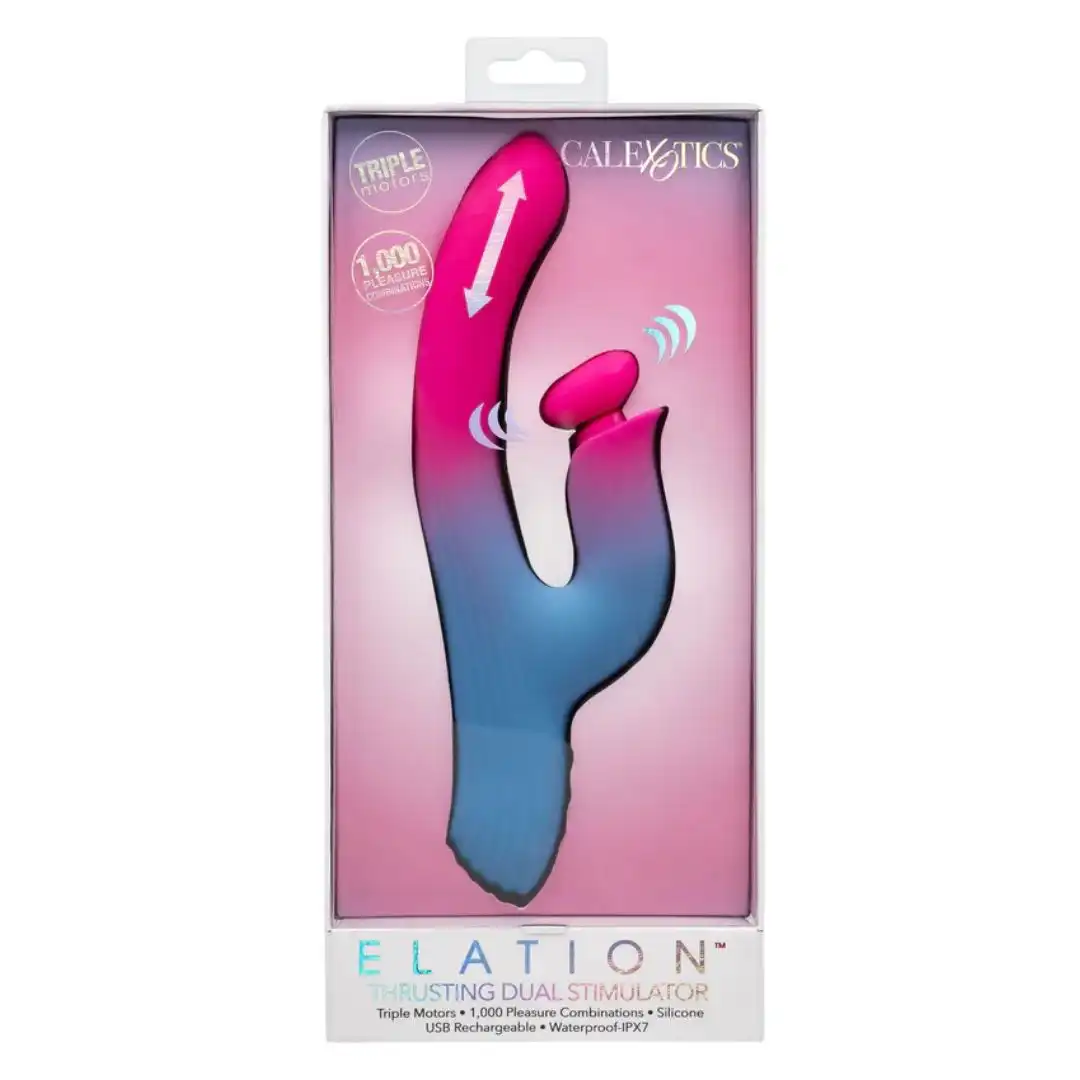 Vibrator cu Stimulare Dubla Albastru