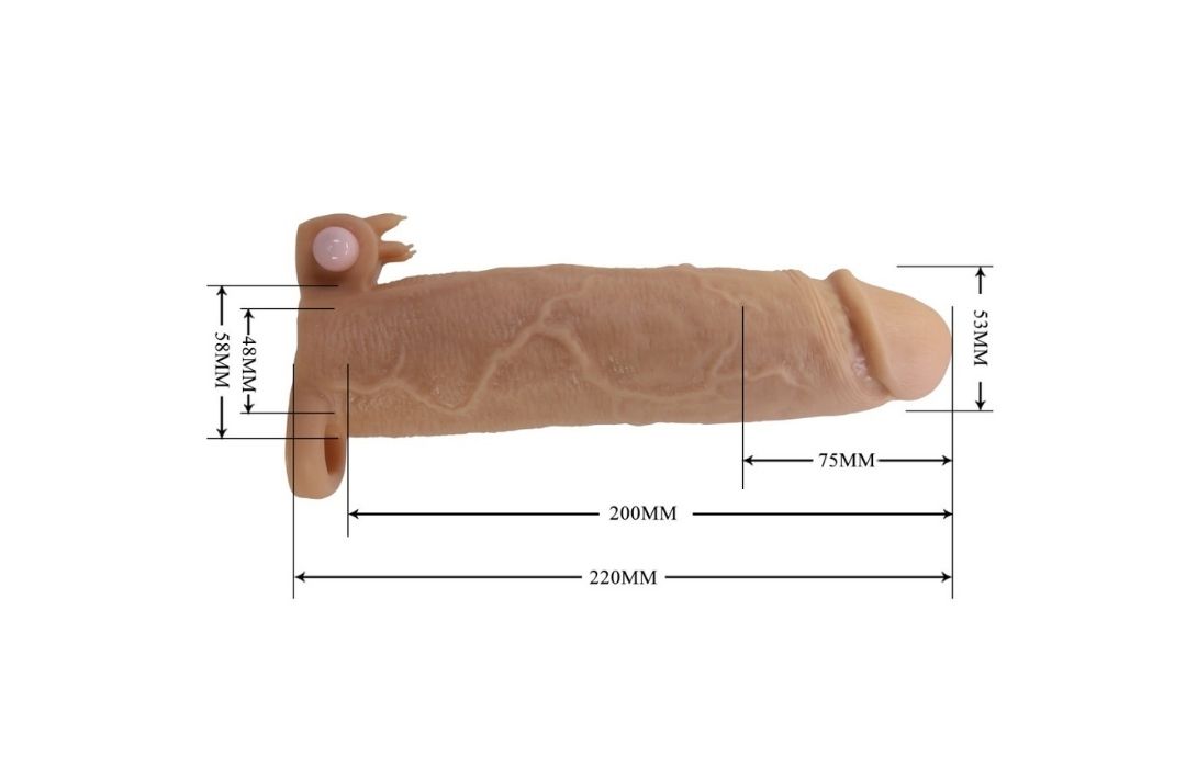 Prelungitor Penis cu Vibratii Pretty Love Xerxes Clear 5 cm