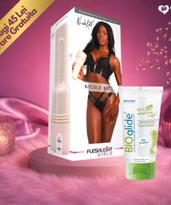 Set Masturbator Fleshlight Nicole Kitt si Lubrifiant pe Baza de Apa