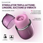 Vibrator SVAKOM Klitty Tripla Actiune cu Efect de Lins si Suctiune