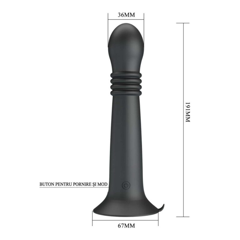 Vibrator cu ventuza Stellan Black Pretty Love