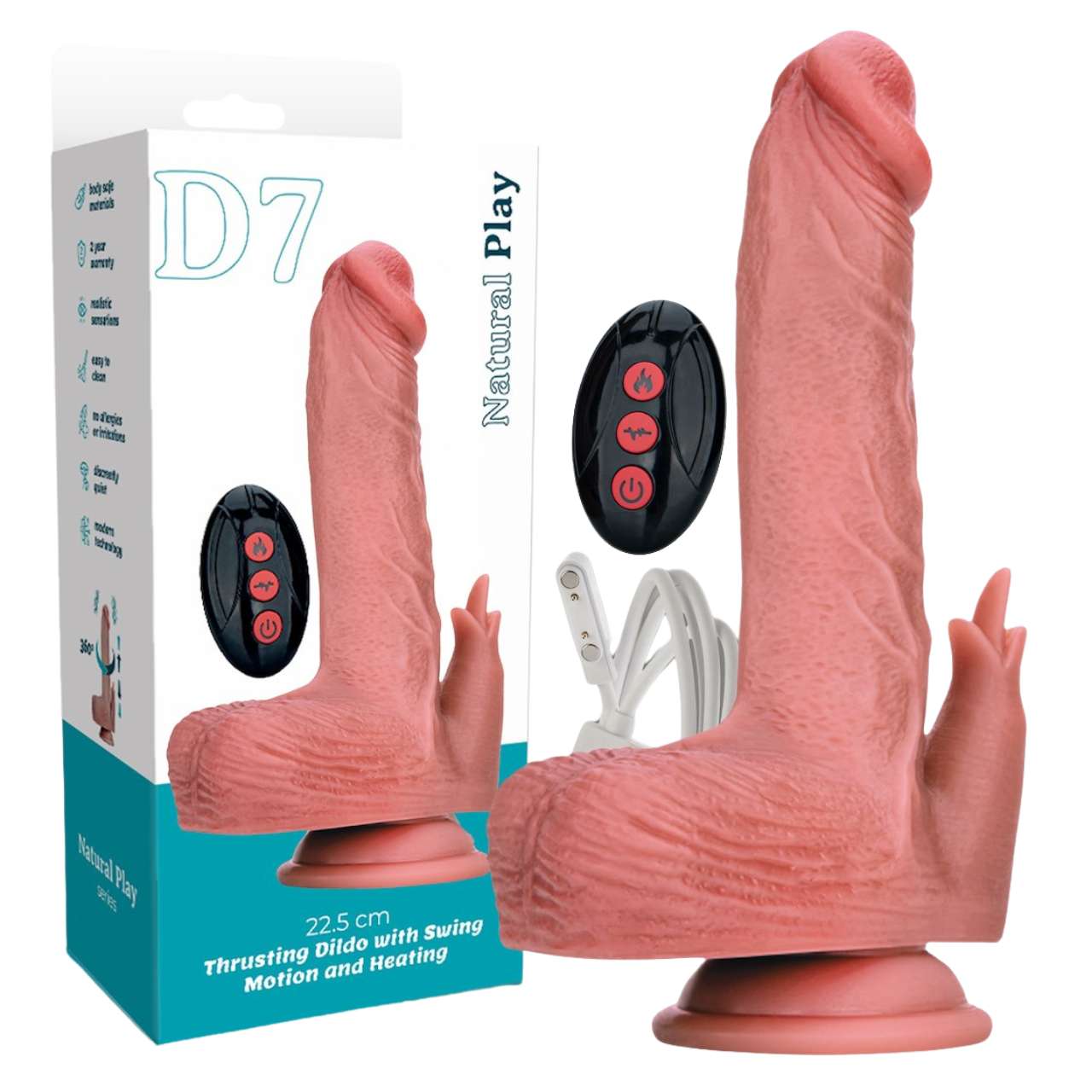 Dildo cu Propulsie Rotatie Incalzire si Stimulare Clitoris