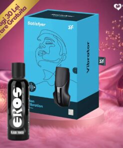 Set Masturbator Satisfyer si Lubrifiant Negru