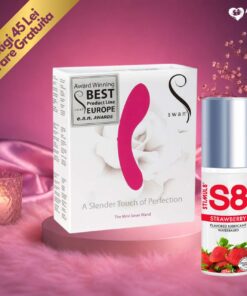 Set Vibrator Mini Swan Wand si Lubrifiant S8