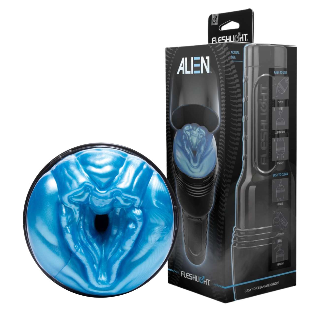 Setul Masturbator Fleshlight Alien si Lubrifiant Waterglide - imagine 2