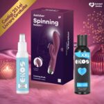 Setul Vibrator Rabbit Lubrifiant Eros si Spray Curatare