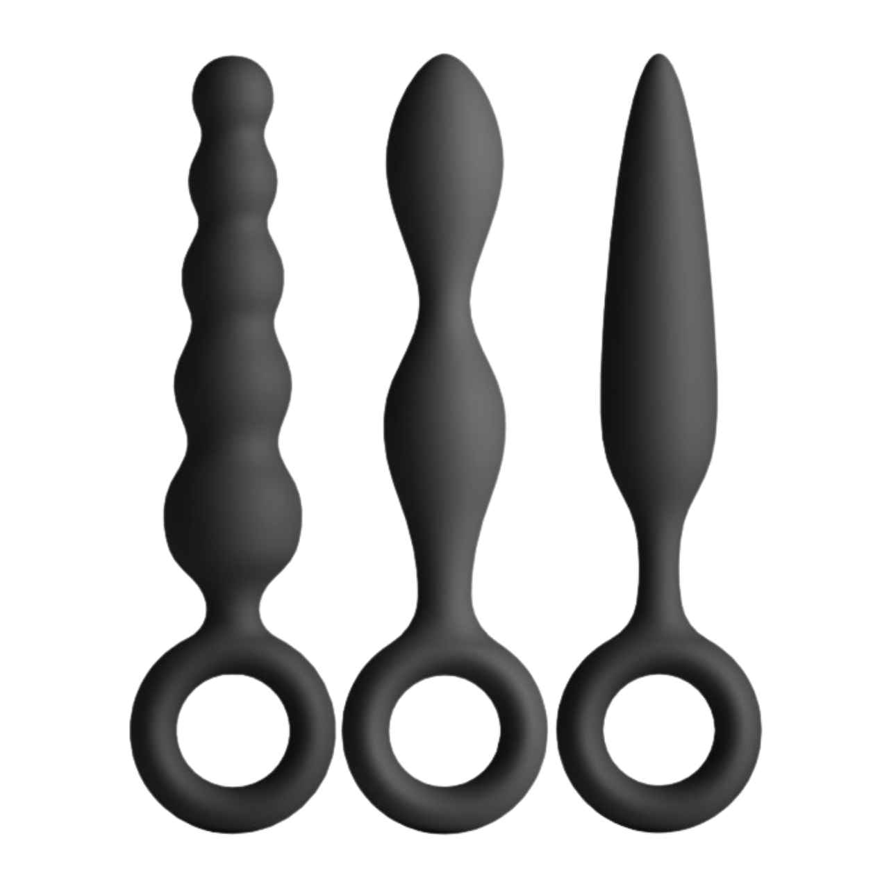 Set de 3 Butt Plug Negru